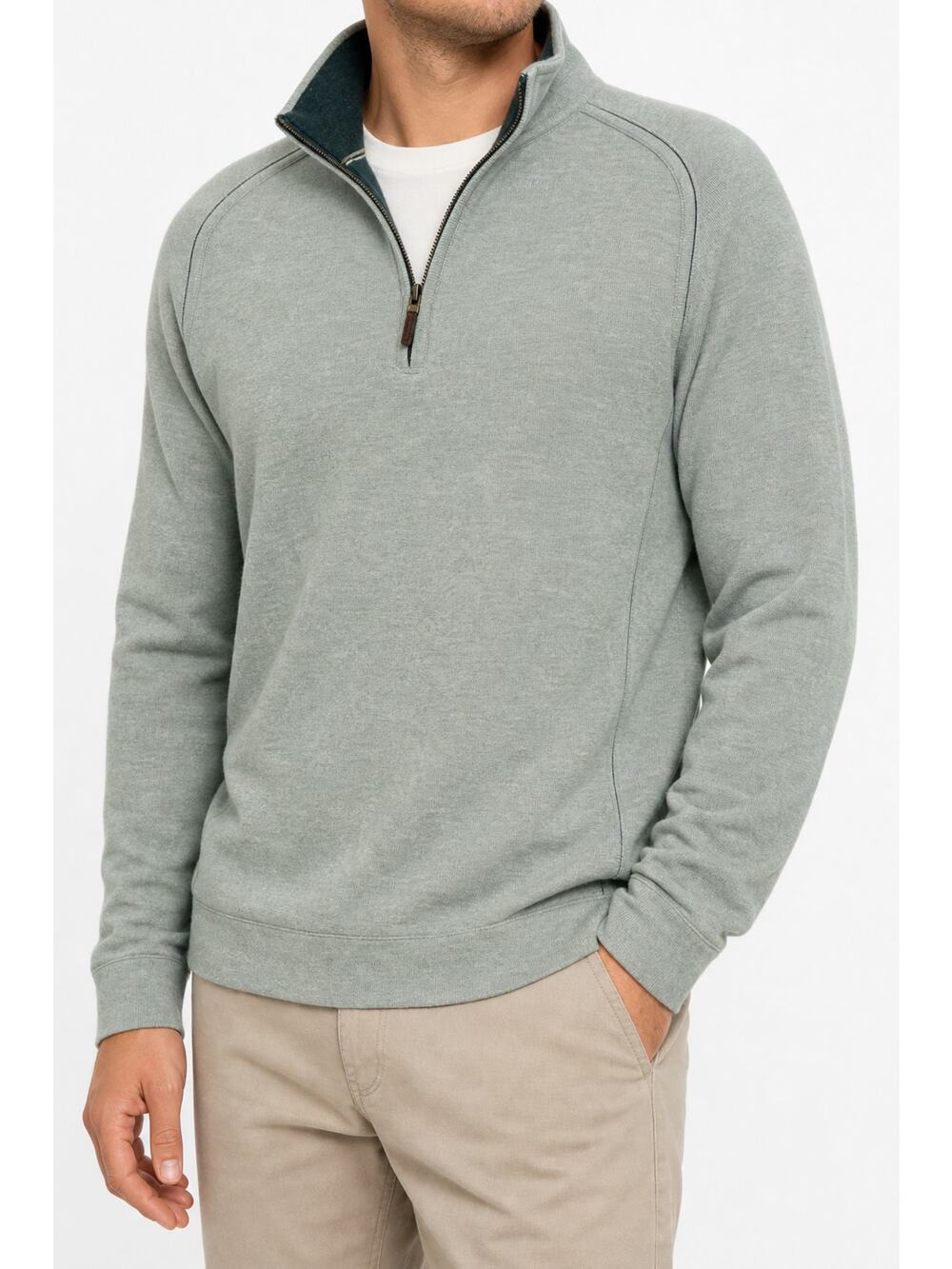 Tommy Bahama Island Soft Silk Wool Quarter Zip Sweater Mens L